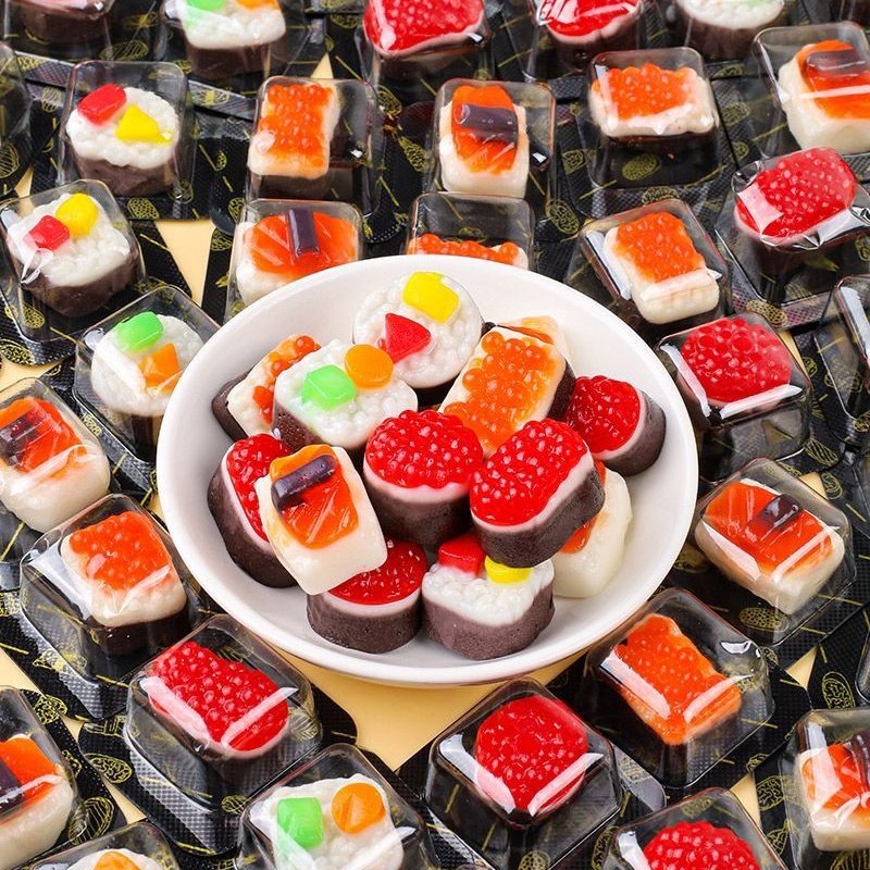 随你想3D寿司造型橡皮糖软糖休闲小零食年货糖果QQ糖创意小孩食玩