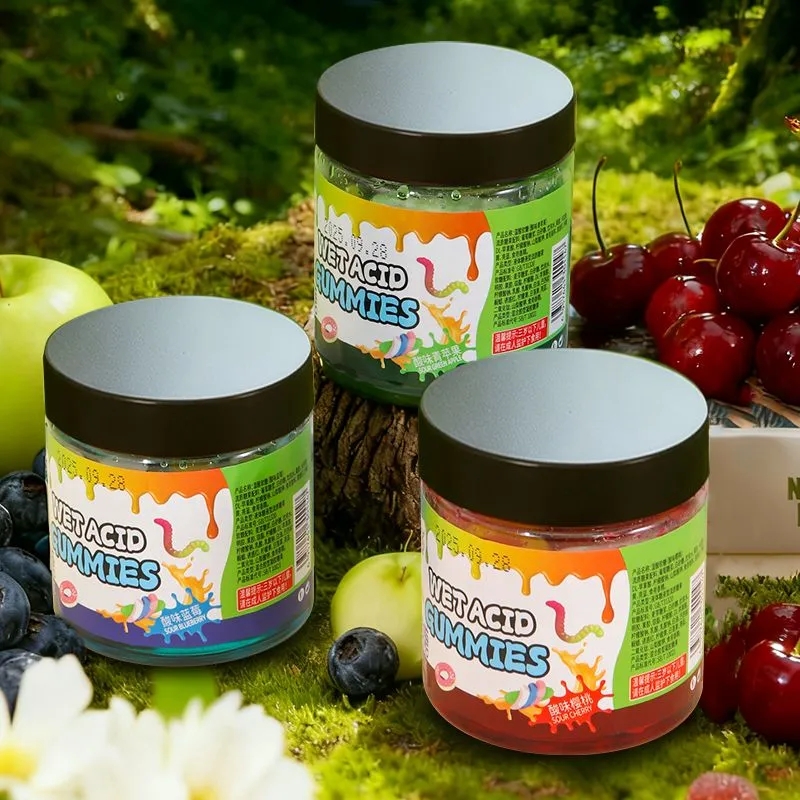 悠巧湿酸软糖350克/罐蓝莓味苹果味樱桃味酸甜过瘾宿舍解馋小零食