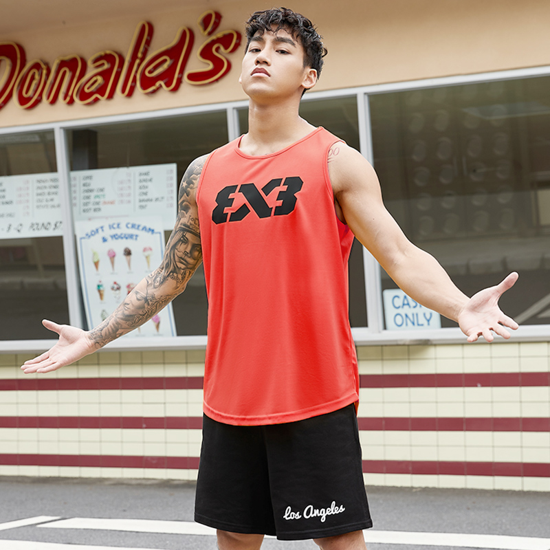 3X3佳得乐橙运动背心篮球速干夏
