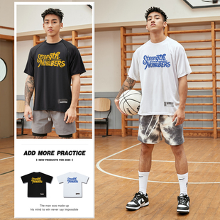 投篮服篮球训练服短袖美式T恤夏季体育生田径卫衣速干运动上衣男