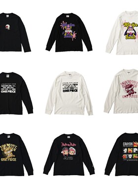 包邮2023新款纯棉日单多款卡通打底长袖T恤男女情况圆领tee潮酷帅