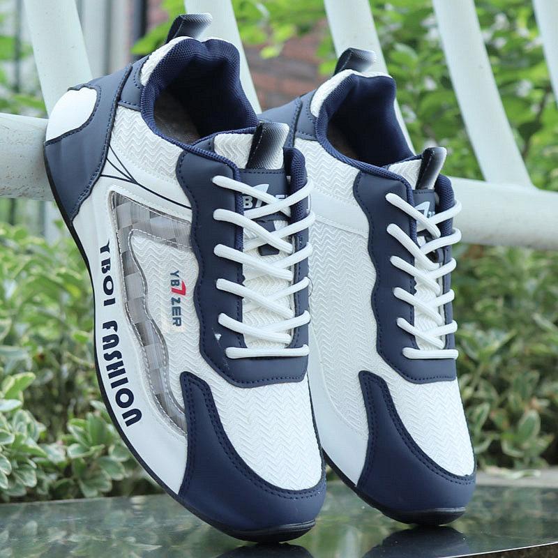 官网乔舟高档真皮男鞋网面透气旅游鞋2026夏季男士新款防滑运动鞋