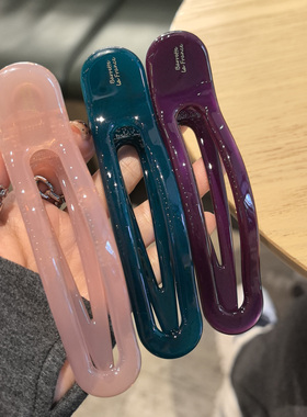 LERYAE韩国进口发饰简约厚实质感好镂空横夹懒人夹鸭嘴夹发夹