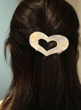LERYAE韩国进口发饰镂空爱心大号长发齿鸭嘴夹横夹懒人夹发夹边夹
