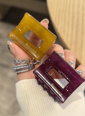 韩国进口AZNAVOUR AZ发饰好用好搭配镂空方形方块抓夹鲨鱼夹