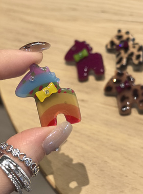 韩国进口AZNAVOUR/AZ饰品可爱小马儿2026新年马年彩虹马胸针别针