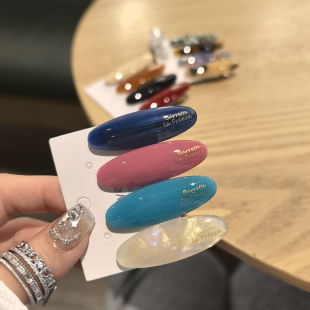 LERYAE韩国进口发饰柳叶椭圆小年糕刘海碎发鸭嘴夹发夹边夹多色