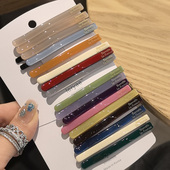 LERYAE韩国进口发饰简约基础款 一字夹小夹子发夹边夹多色入