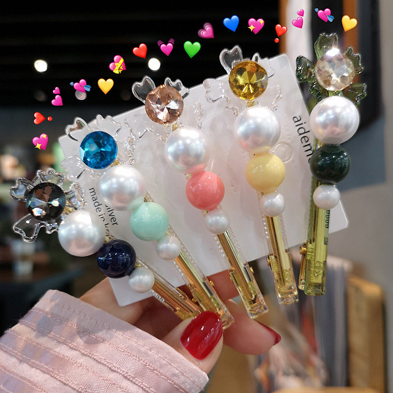 韩国进口 AZNAVOUR AZ 发饰透明花朵圆球发夹边夹鸭嘴夹