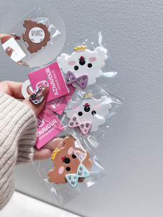 韩国进口AZNAVOUR AZ卡通比熊小狗白色浅灰棕色手机配饰贴纸