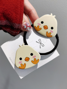 韩国进口AZNAVOUR AZ发饰淡黄色可爱小鸡发圈发绳鸭嘴夹发夹