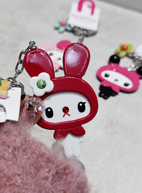 韩国进口AZNAVOUR AZ饰品红色淡粉小兔子小狗钥匙扣包挂配件