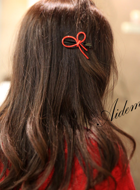 韩国进口 AZNAVOUR AZ 发饰丝带蝴蝶结糖果色豹纹发夹鸭嘴夹边夹