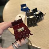 LERYAE韩国进口发饰小金标中空4cm三角形半抓发抓抓夹鲨鱼夹