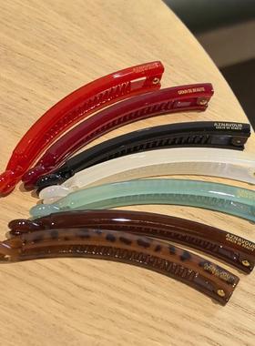 韩国进口AZNAVOUR AZ发饰纤细时髦百搭黑色焦糖豹纹香蕉夹发夹