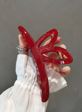 韩国进口AZNAVOUR/AZ兔耳朵chao大号蝴蝶鲨鱼夹发抓13cm抓夹