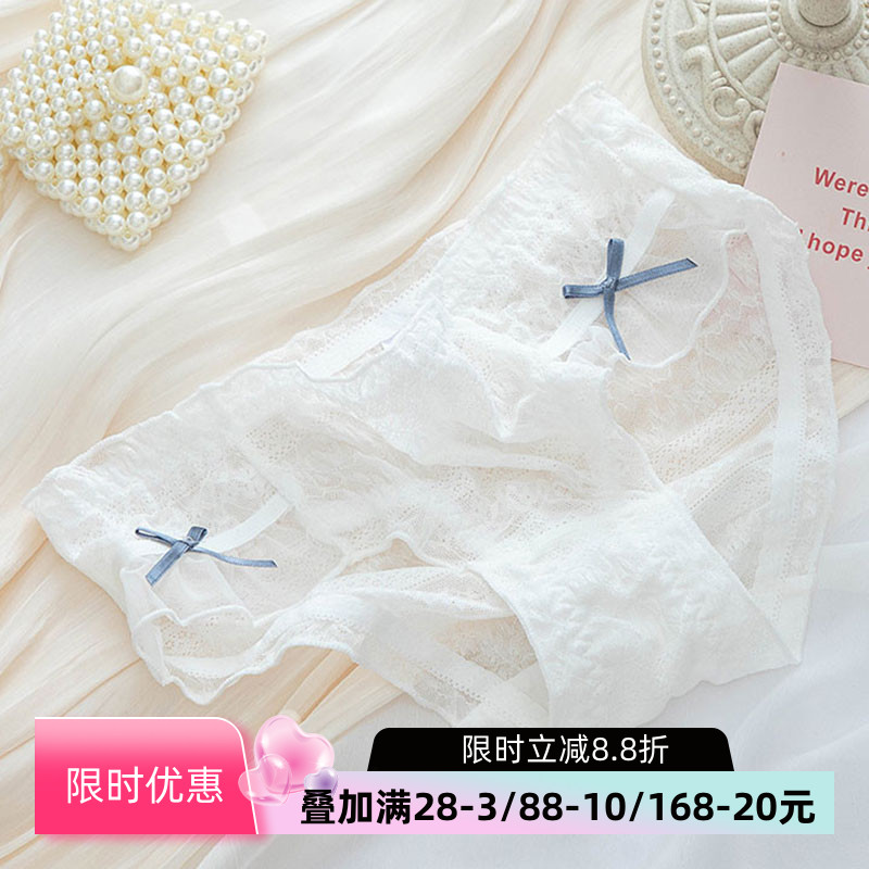日系网纱可爱少女内裤白色蝴蝶结