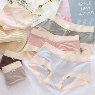 头早春新款 裸感60支莫代尔内裤 女士中腰包臀少女低腰无痕裆三角裤