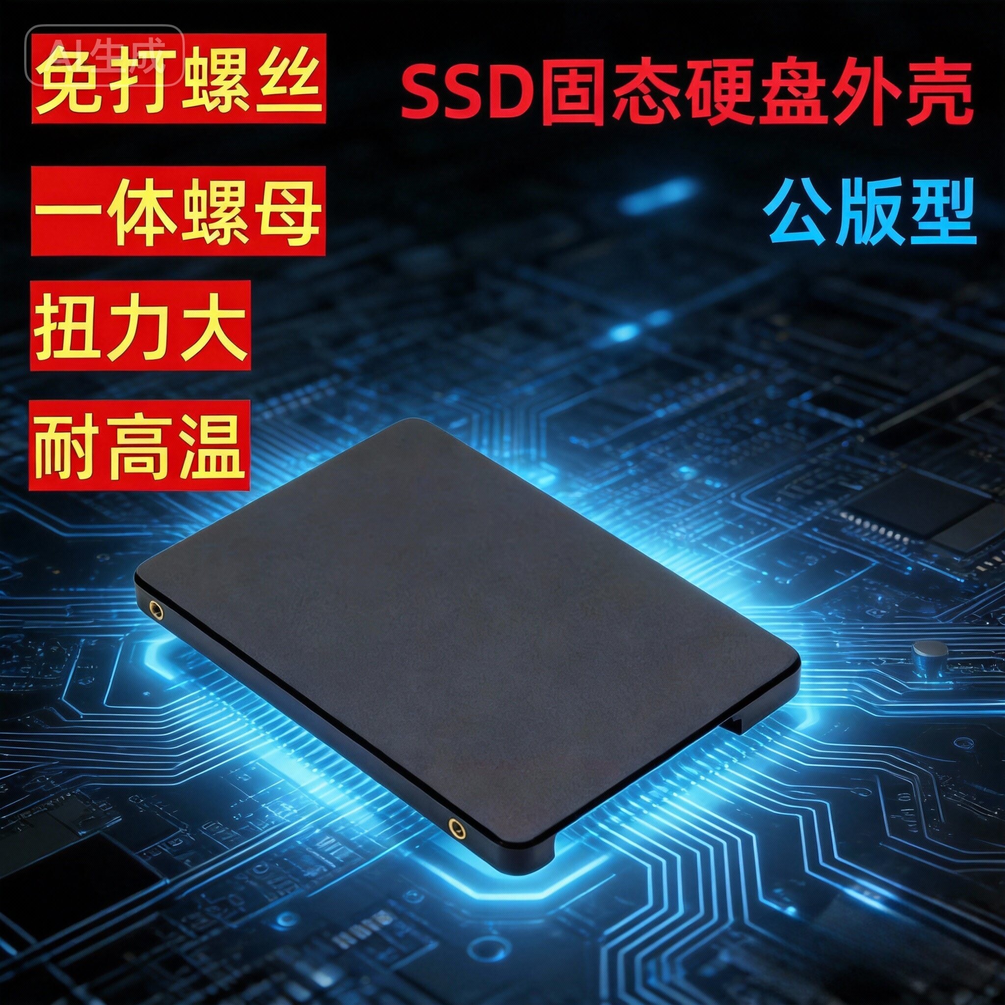 电脑固态硬盘外壳免打螺丝一体螺母2.5寸SSD公版塑胶塑料外壳