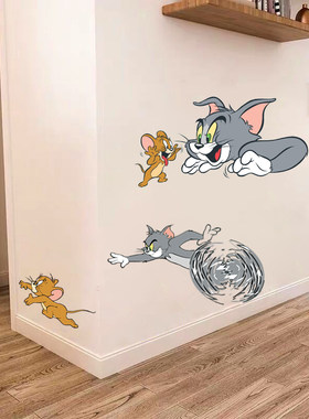 创意猫和老鼠墙贴自粘