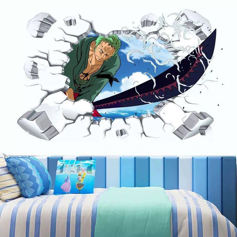 路飞索隆个性海报墙贴  海贼王动漫宿舍房间背景贴画壁纸防水贴纸