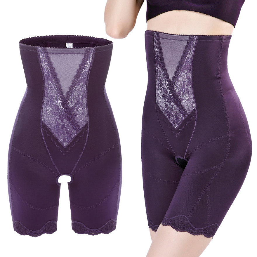 婷美婼雅塑身裤产后高腰收胃平角开档夏天薄款收腹裤束腰美体束缚