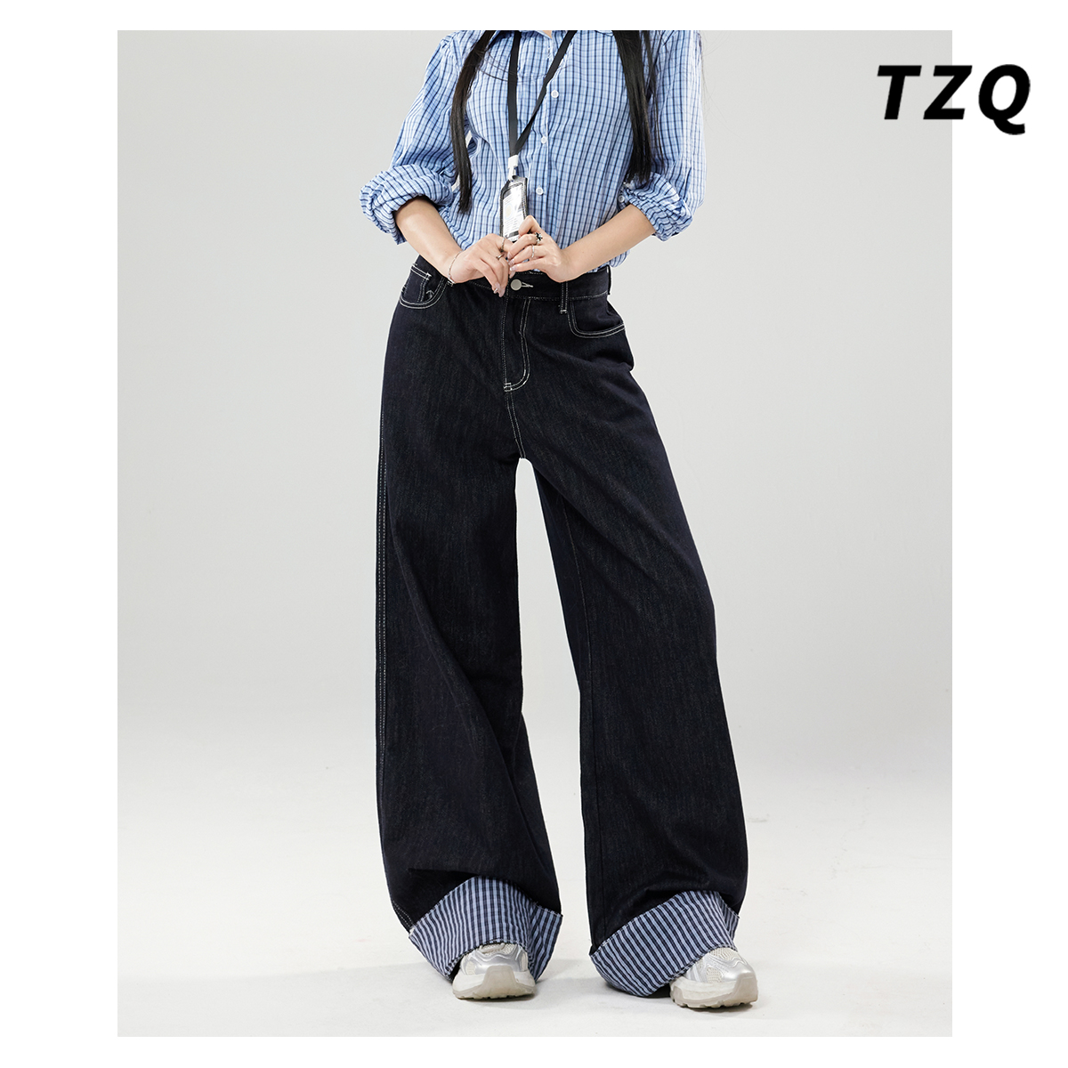 冬季嘻哈宽松显瘦垂感休闲直筒裤