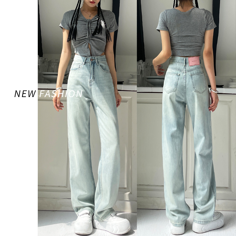 浅色直筒牛仔裤女夏季薄款2025年
