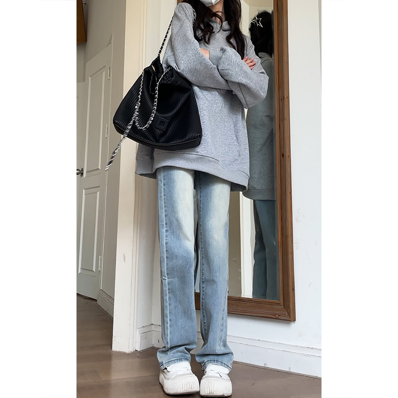 窄版阔腿裤小个子高腰法棍烟管裤