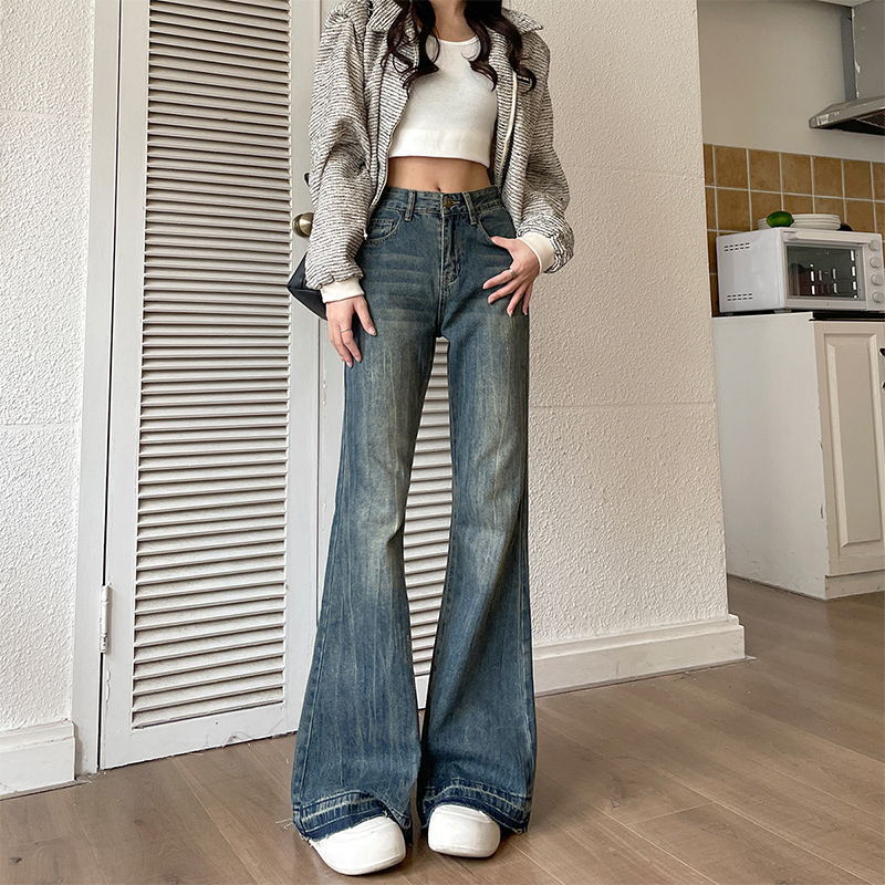 微喇牛仔裤女春秋2025年新款美式