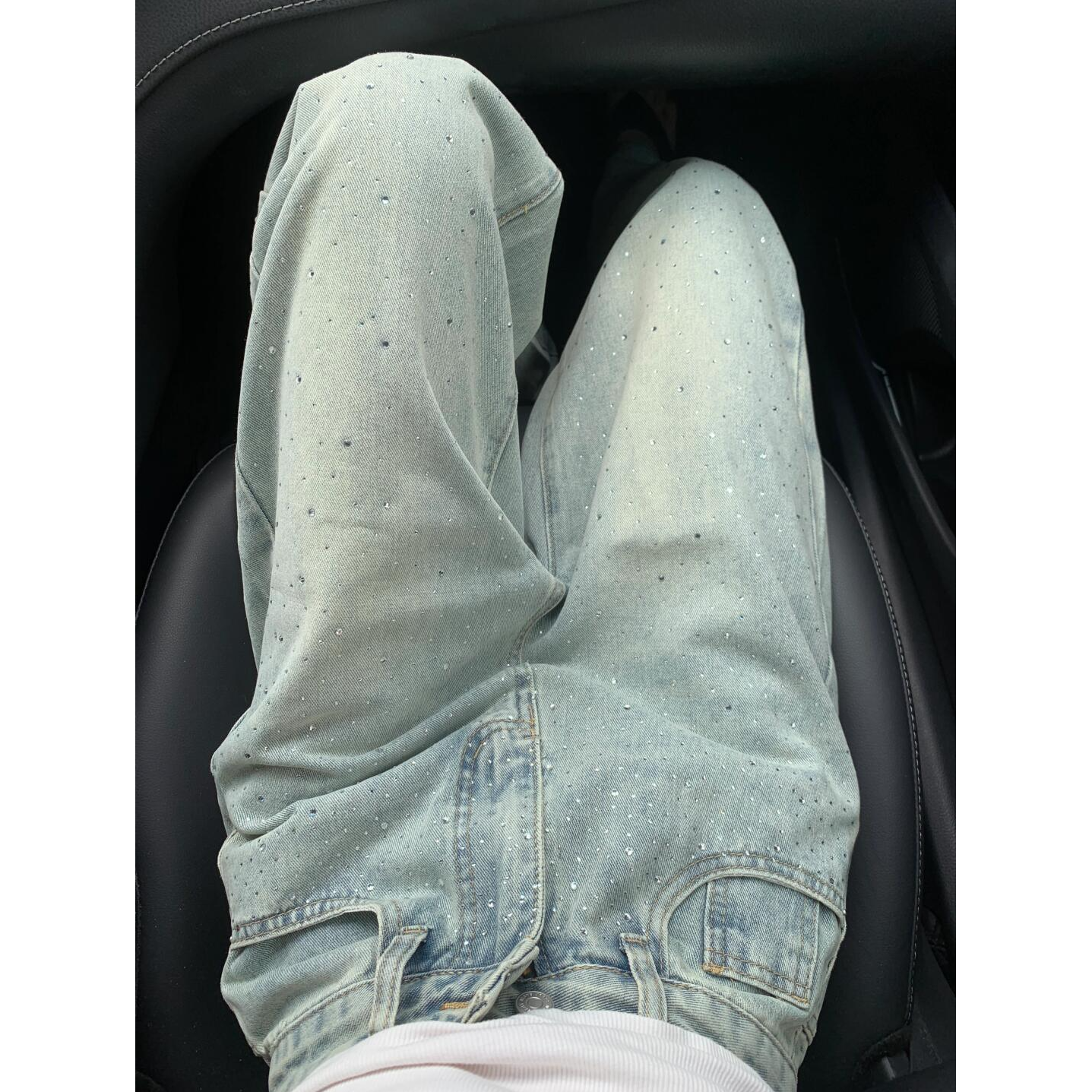 新款高腰显瘦百搭宽松阔腿牛仔裤