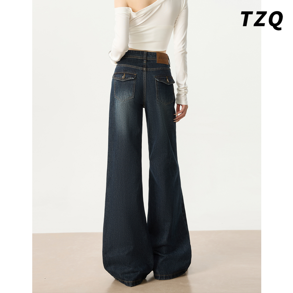 秋季新款高腰修身显瘦阔腿喇叭裤