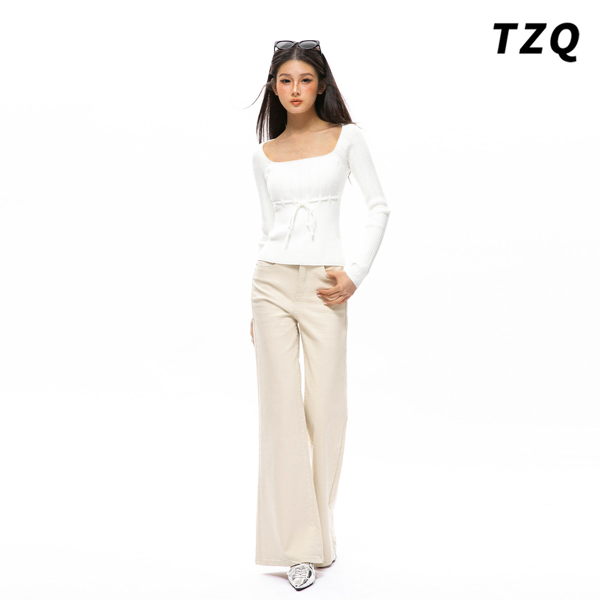 杏色垂感微喇牛仔裤女2026春季高腰宽松显瘦时尚不贴腿阔腿喇叭裤,女装/女士精品,牛仔裤,淘宝优惠券,粉丝福利购,淘宝优惠卷