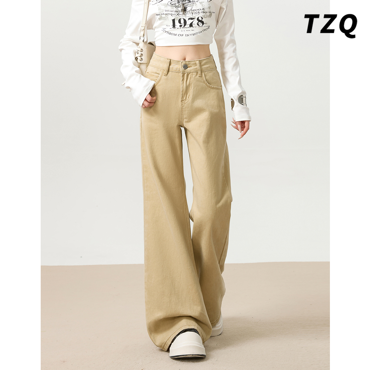 爆款宽松阔腿显瘦垂感拖地喇叭裤