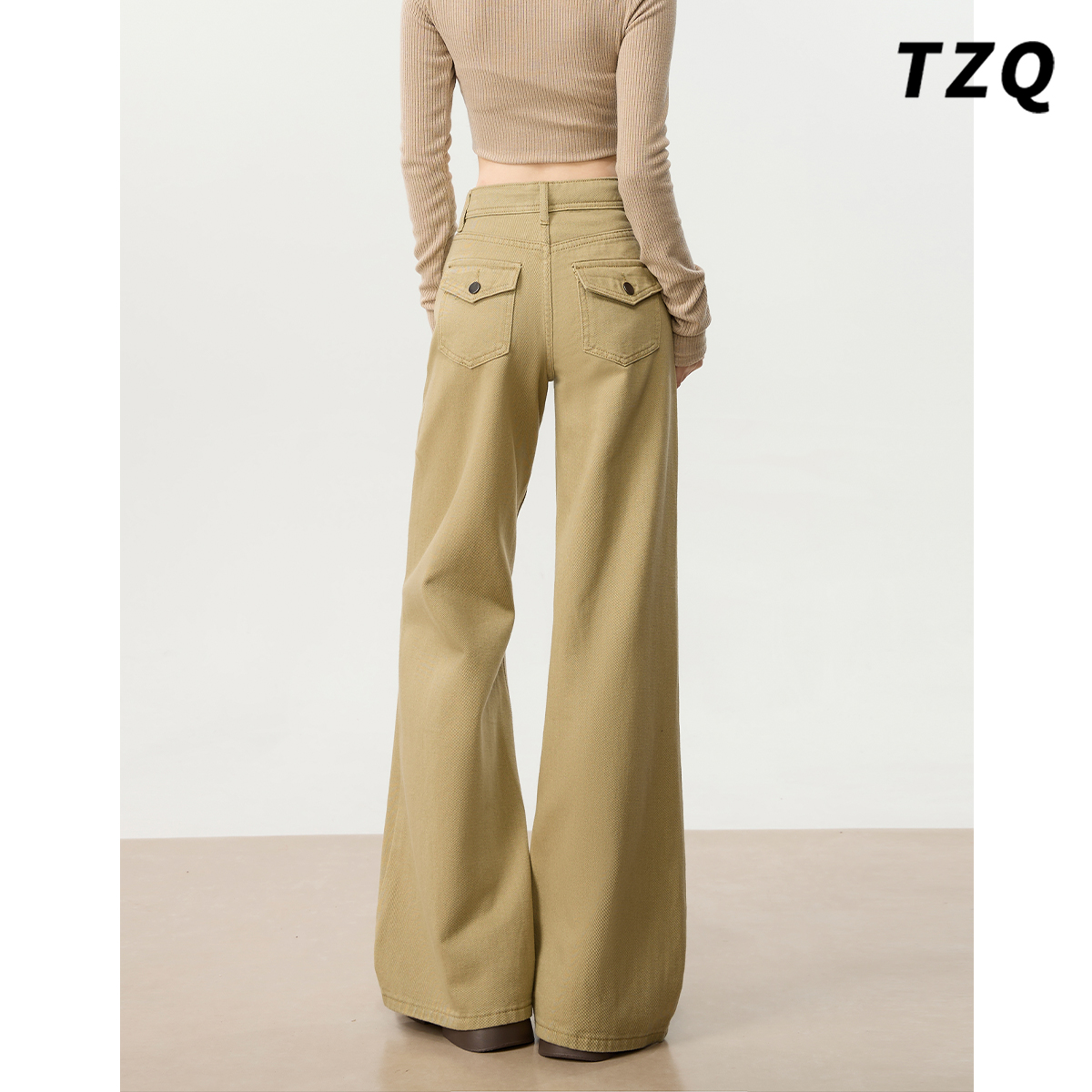 秋季修身显瘦垂感阔腿弹力喇叭裤