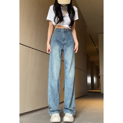 复古直筒牛仔裤女夏季薄款2025新
