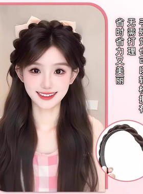 发箍假发女仿真发千金公主头蓬松自然高颅顶古风麻花辫子盘发利器