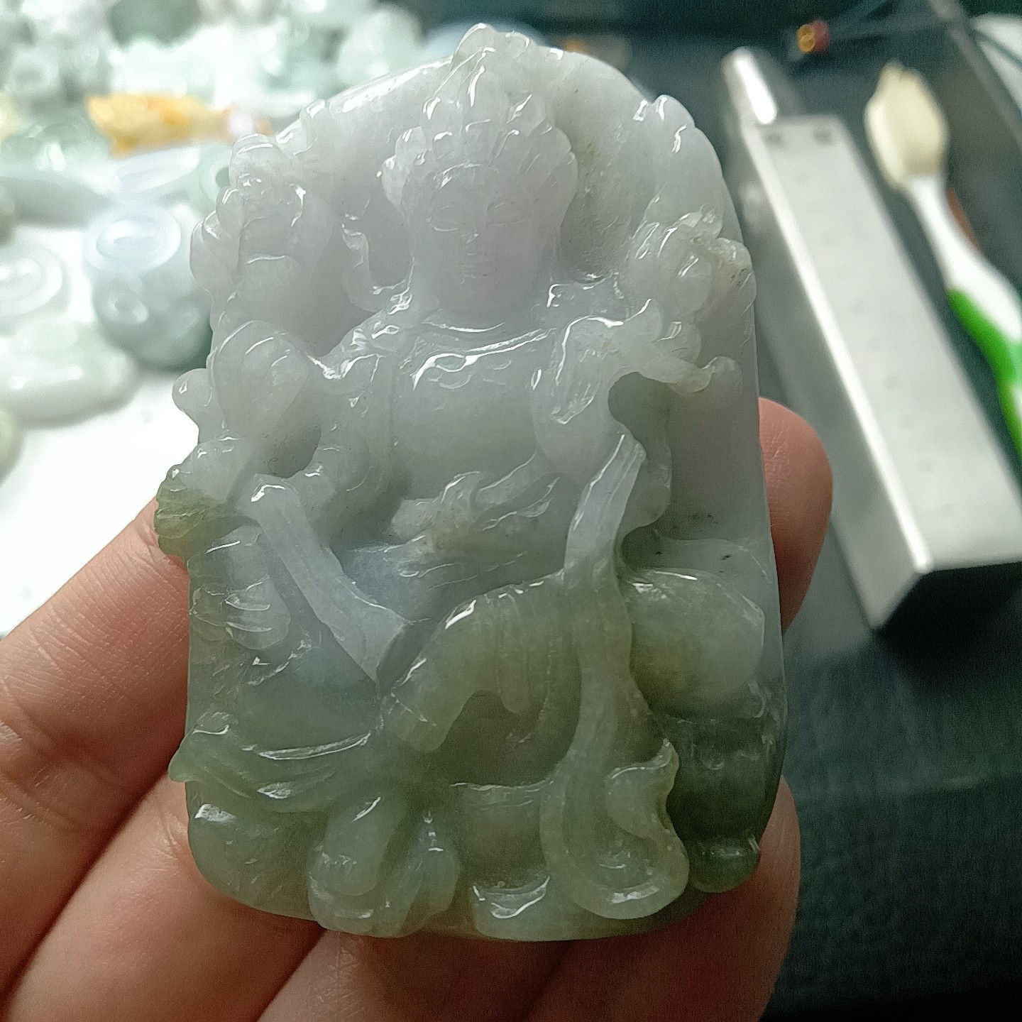 缅甸天然翡翠玉度母观音吊坠