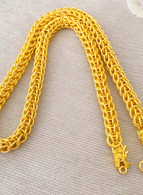 仿真不掉色男士龙骨吊坠假黄金