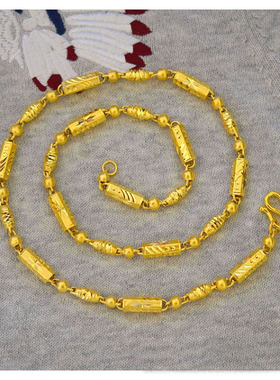 仿真越南黄金链子掉色六角竹节