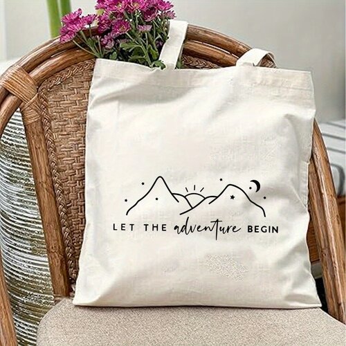 跨境热卖让冒险开始”山印花帆布手提包耐用且时尚适合情侣旅行