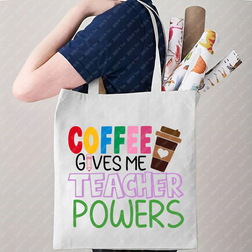 跨境外贸Teacher 教师节礼物印花帆布袋单肩包折叠袋手提袋购物袋