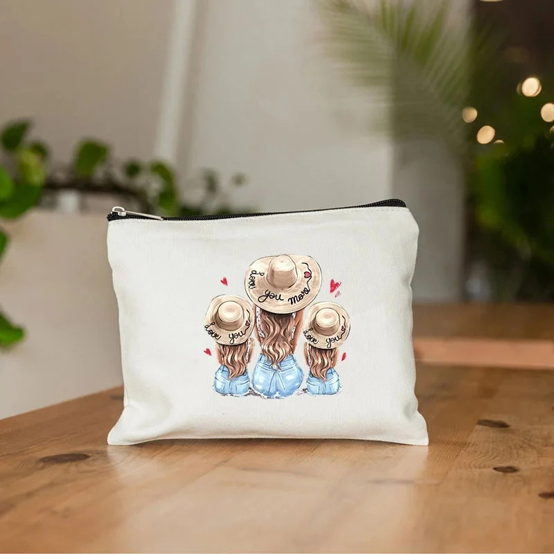 卡通超级妈妈印花女式化妆包母女化妆包帆布拉链手提包母亲节礼物,箱包皮具/热销女包/男包,手拿包,淘宝优惠券,粉丝福利购,淘宝优惠卷