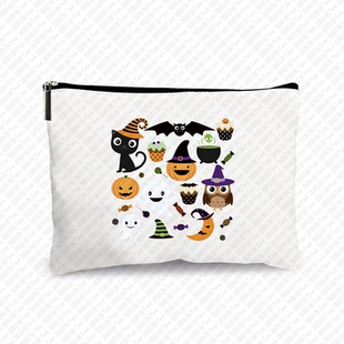 女性化妆包万圣节骷髅大容量化妆品收纳袋便携式帆Bula拉链化妆包