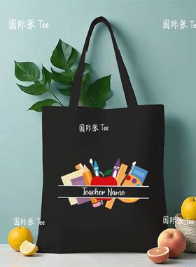 跨境热卖教师节字母印花文艺百搭收纳包出行袋单肩包可定 制