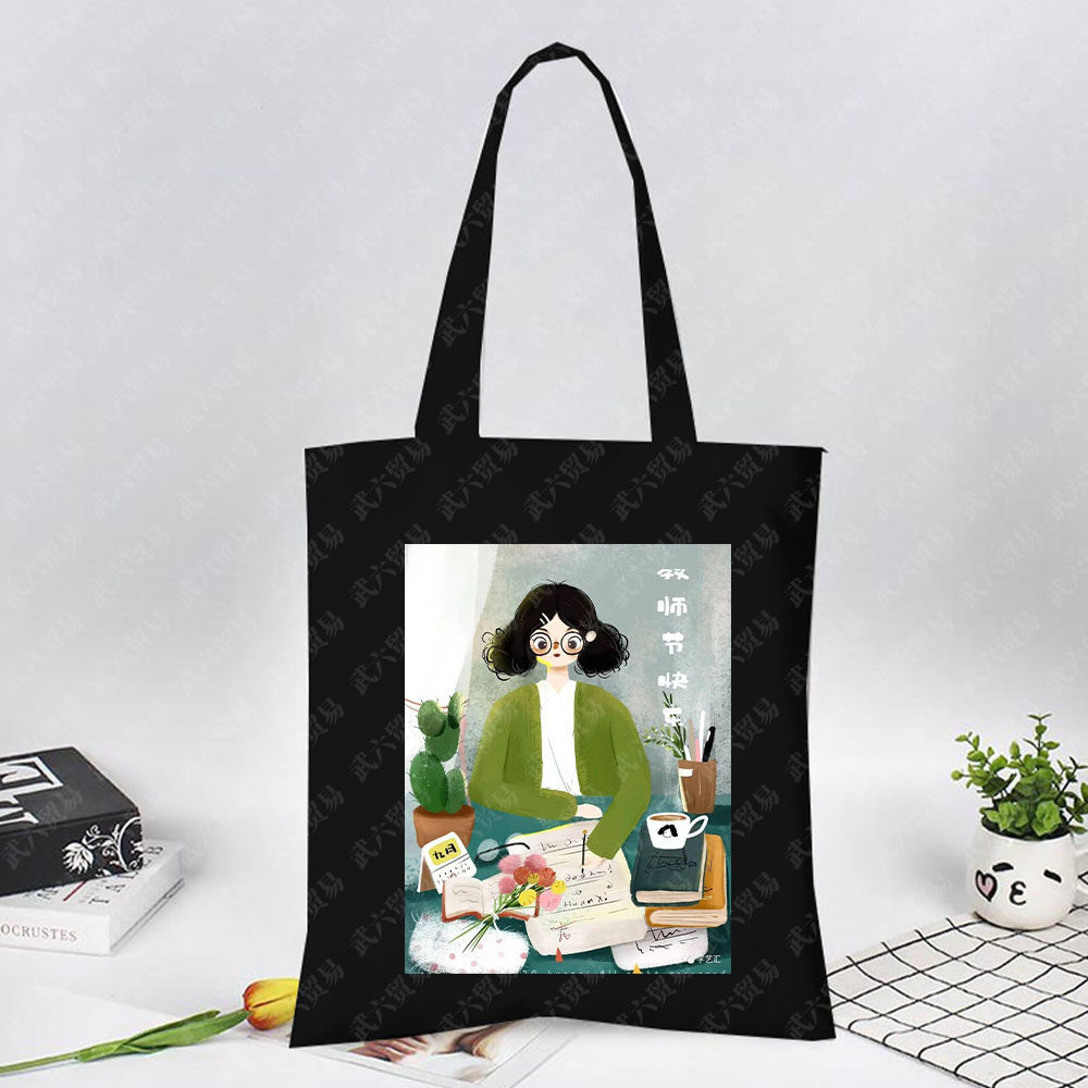 Rainbow Teacher印花教师节帆布包原宿单肩包时尚手提袋跨境外贸,箱包皮具/热销女包/男包,时尚帆布包,淘宝优惠券,粉丝福利购,淘宝优惠卷