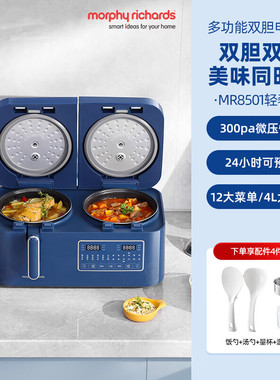 摩飞双胆电饭2L煲新款家用多功能小型饭锅压力双拼双用一体MR8501