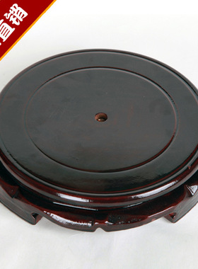 花盆底座亚光漆陶瓷花瓶摆件鱼缸酒坛垫底垫子圆形可旋转木质托盘