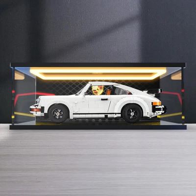 适用积木10295保时捷911turbo模型玩具亚克力灯光防尘收纳盒