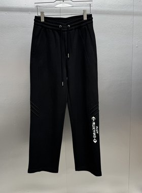 潮牌美式风男士磨毛休闲裤2025秋冬新款字母刺绣直筒加颗粒绒长裤